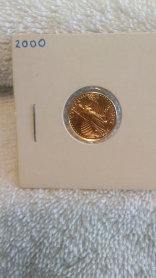 $5 Gold Eagle - 2000 Five Dollar - 1/10 Oz 22kt - Tenth Ounce Coin - Uncirculated photo