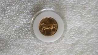 1993 $5 Five Dollar 1/10th Oz Fine American Pure Gold Eagle Coin 1/10 Ounce photo