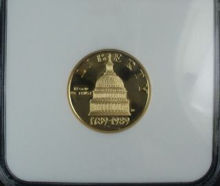 1989 - W $5 Gold U.  S.  Congress Ngc Pf 70 Ultra Cameo Perfect Graded Bullion Coin photo