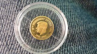 Kennedy 35th President Of The Usa Gold Coin photo