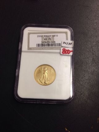 2002 $10 Gold Eagle.  Ngc Ms70 photo