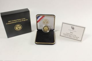 2011 - W $5 Us Army Commemorative Proof Gold Coin W/ Box & - - 71264 photo