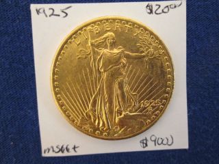 1925 $20 Saint Gaudens Gold Double Eagle Gem Brilliant Uncirculated photo