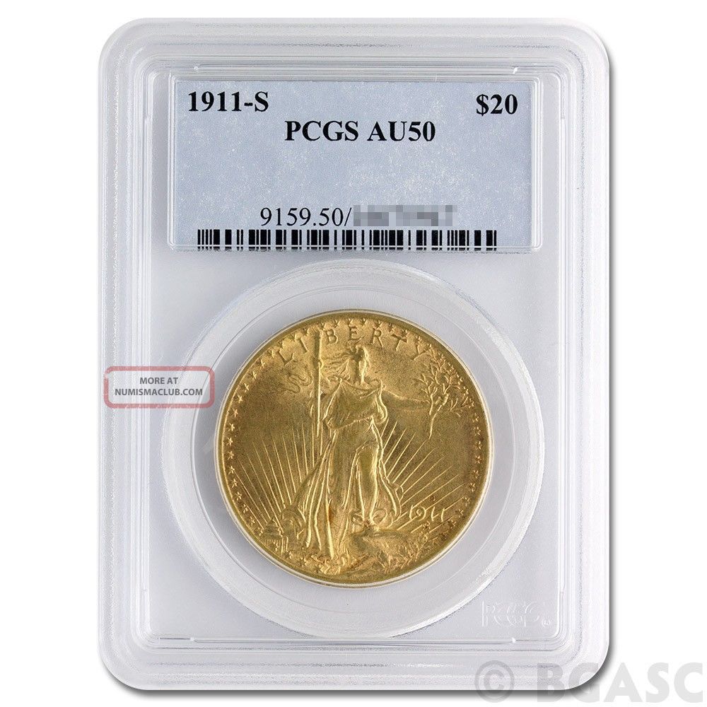 1911 - S St.  Gaudens Twenty Dollar Gold Coin Graded / Certified Pcgs Au50 Gold photo