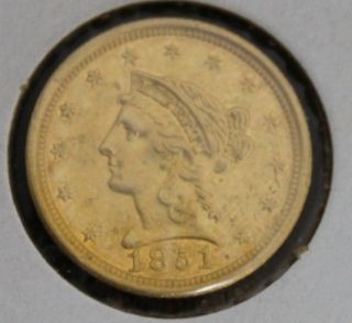Gold Liberty Orleans O 1851 United States Of America Two & Half Dollar Coin photo
