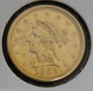 Gold Liberty 1851 United States Of America Two And Half Dollar Gold Coin Phila photo