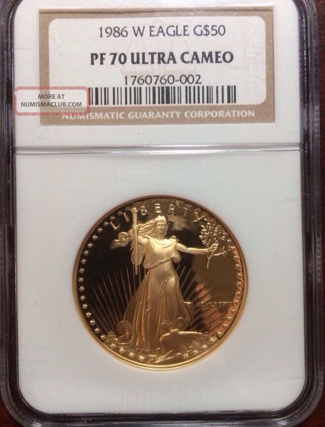 1986 W $50 Gold American Eagle Ngc Pf 70 Ultra Cameo