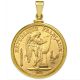 14k Gold Screw - Top Plain Coin Bezel - For French 20 Francs - Sku 26767 Gold photo 1