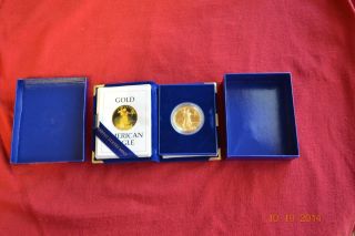 1 Oz Uncirculated Gold Bullion Coin,  1986,  And Case photo