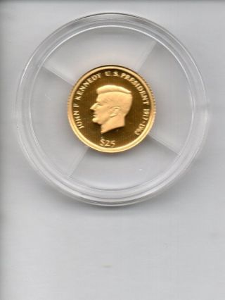 Liberia $25 Gold Coin,  John F.  Kennedy photo