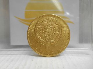 1919 Mexico 20 Veinte Pesos Gold Coin,  15 Grams,  In Great Shape photo