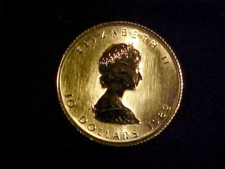 Canada Gold Maple Leaf $10 1/4 Oz Bu Sharp Coin 9999 Bullion photo