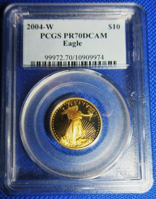 Perfect A Sparkler 2004 - W Pcgs Certified Pr 70 Gold $10 Us Eagle 1/4th Oz. photo