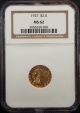 1927 Indian Head $2.  50 Gold Piece Certified Ms 62 By Ngc (two And One Half) Gold (Pre-1933) photo 1