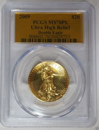 2009 $20 Ultra High Relief Double Eagle Pcgs Ms70pl Proof Like Gold Uhr Coin photo