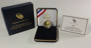 2012 - W $5 Star - Spangled Banner Proof Gold Coin W/ Box & - - 71268 photo