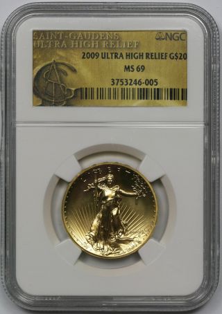 2009 Ultra High Relief Double Eagle Gold $20 Ms 69 Ngc Box And Certificate photo