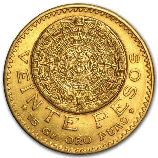 1918 Mexican Gold 20 Pesos Coin - Extra Fine - Sku 83576 photo