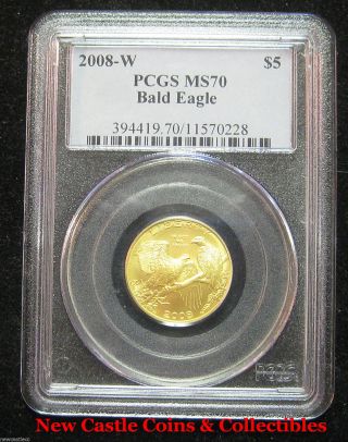 2008 - W $5 Bald Eagle Pcgs Ms70.  Registry Quality Gold Piece photo