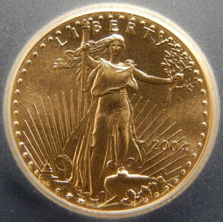 Icg Ms 70 2004 1/10 Oz American Gold Eagle $5 Age C421 photo