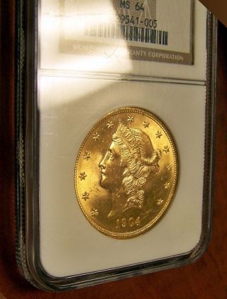 1904 $20 Liberty Head Double Eagle Gold Coin Ngc Graded Ms 64 You Save $375 photo