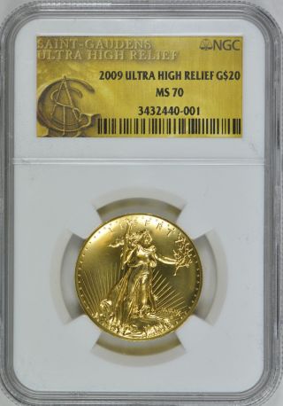 2009 Mmix Ultra High Relief $20 Gold Ngc Ms - 70 Uhr - Perfect Grade photo
