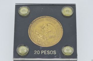 1921 Mexico Veinte 20 Pesos Estados Unidos Mexicanos Gold Coin 15 Grams Gold photo