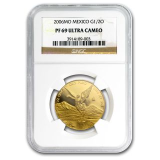 2006 1/2 Oz Proof Gold Mexican Libertad Coin - Pf - 69 Ngc - Sku 84246 photo