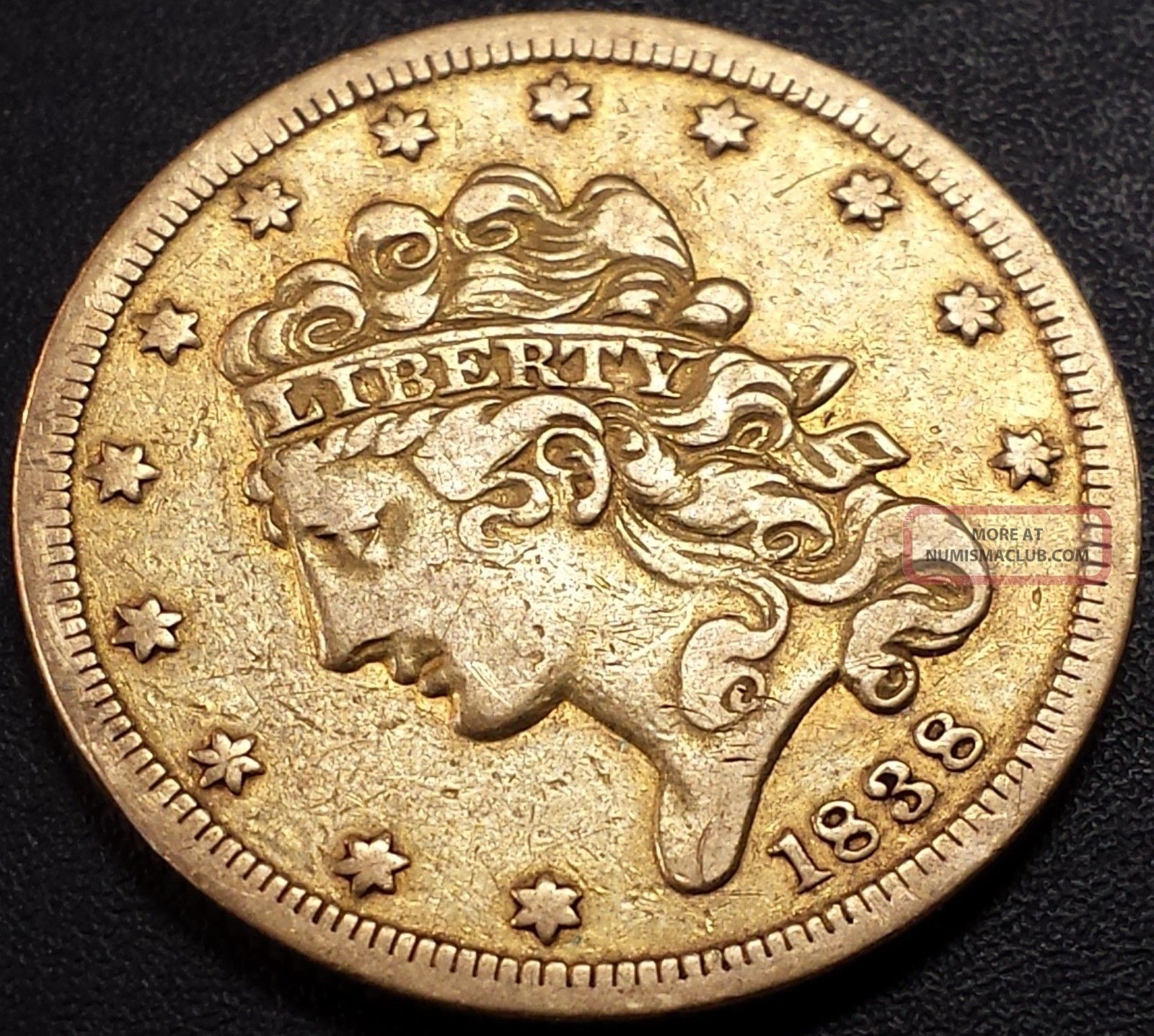 1838 Classic Head Five Dollar Gold Piece half Eagle Five Dollars 1838-classic-head-five-dollar-gold-piece-half-eagle-five-dollars