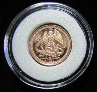 1991 Isle Of Man Gold Bullion Angel Coin - 1/20 Oz.  - photo