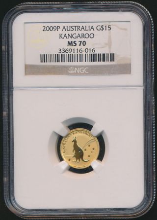 Australia 2009 $15 1/10oz Gold Kangaroo Ngc Ms - 70 photo