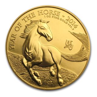 2014 United Kingdom 1 Oz Gold Lunar Year Of The Horse - Brilliant Uncirculated photo