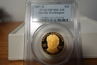2007 - W 1/2 Oz.  Gold Martha Washington Pcgs Pr70dcam The Best You Can Buy photo