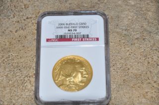 2006 Buffalo G$50.  9999 Fine First Strikes Ms 70 Gold Coin Not Scrap Gold photo