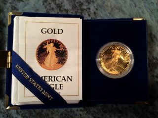 1988 - W American Eagle Gold Bullion Proof $50 Coin (west Point) photo
