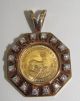 1982 1/10 Ounce Krugerrand Mounted In 14k Pendant With 16 Diamonds Gold photo 5