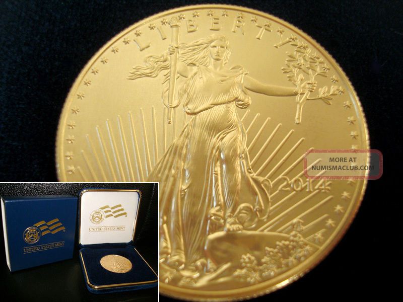 2014 $50 Gold American Eagle - - 1 Troy Oz Gold Coin (walking Liberty) [ 2] Gold photo