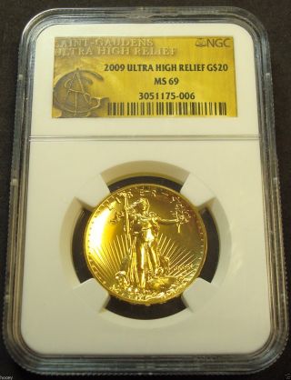 2009 Ultra High Relief $20 Saint Gaudens Double Eagle Gold Coin - Ngc Ms69 photo