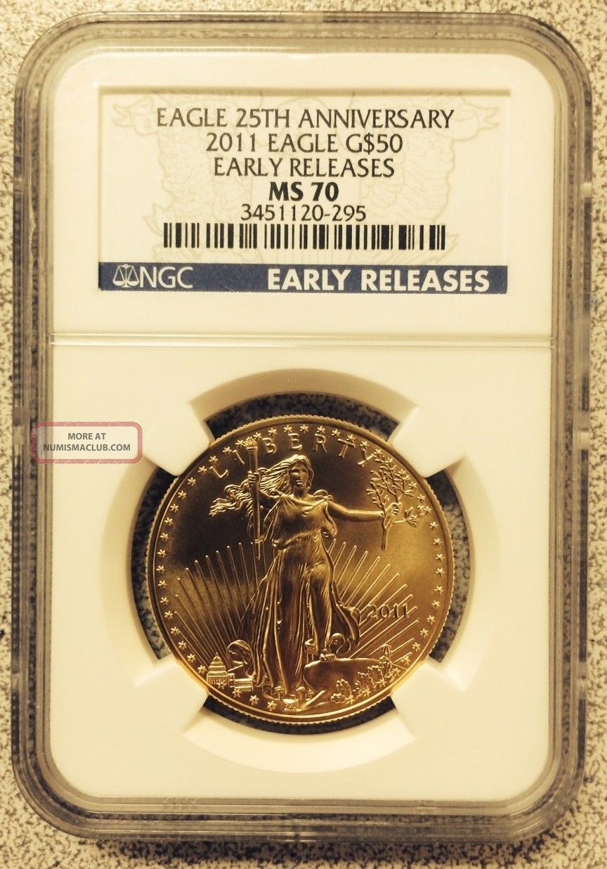 2011 $50 Gold Eagle Ngc Ms70 Perfect Early Release