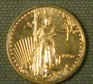 1996 1/10 Oz American Eagle 5 Dollar Gold Coin photo