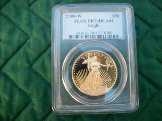 2008 W $50 Gold Eagle Pcgs Pr70 Liberty,  Dcam Coin photo