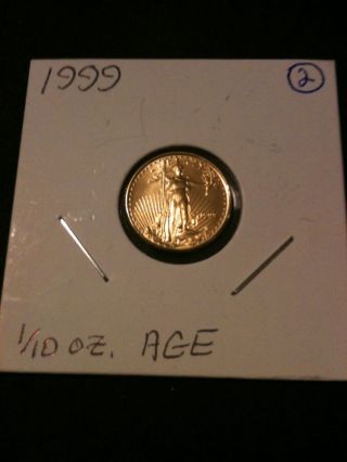 1999 American Gold Eagle 1/10th Oz $5 Uncirculated.  900 Pure Uncirculated 2 photo