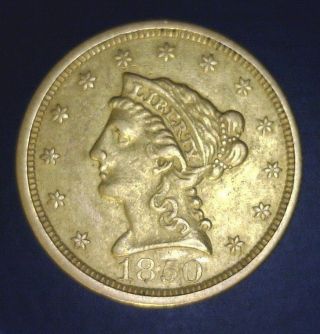1850 $2.  50 Gold Liberty Head Quarter Eagle - You Grade Low Opening Bid Look photo