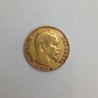 1869 A France 20 Gold Francs Louis - Napoleon Bonaparte.  900 Fine photo