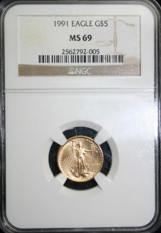 1991 $5 Gold Eagle Ngc Ms 69 photo