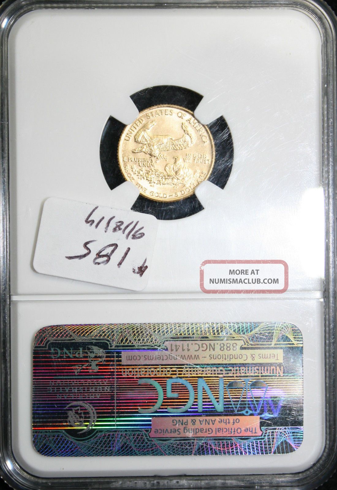 1991 5 Gold Eagle Ngc Ms 69