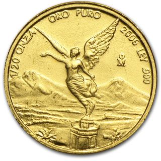 2006 1/20 Oz Gold Mexican Libertad Coin - Brilliant Uncirculated - Sku 22360 photo