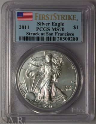 2011 (s) American Silver Eagle Pcgs Ms70 First Strike photo