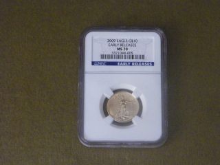 2009 American Eagle Gold Coin 1/4 Oz.  Ms70 - Ngc (early Release) photo