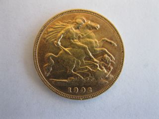 Gold Half Sovereign From 1902 photo